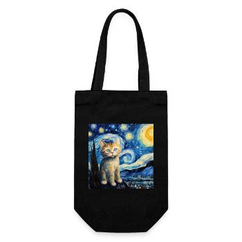 Cat, cat motif - Gift Bag for Bottles - black - Front