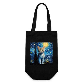Cat, Cat Motif - Gift Bag for Bottles - black - Front