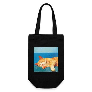 Chat, motif chat, pop art, cadeau, idée cadeau - Sac à bouteille - noir - Devant