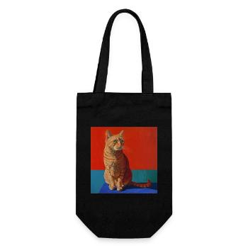 Chat, motif chat, pop art, cadeau, idée cadeau - Sac à bouteille - noir - Devant