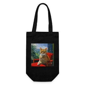 Chat, motif chat, pop art, cadeau, idée cadeau - Sac à bouteille - noir - Devant