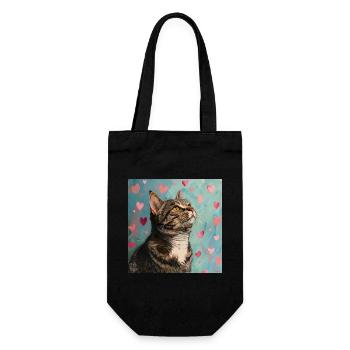 Chat, motif chat, pop art, cadeau, idée cadeau - Sac à bouteille - noir - Devant