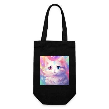chat, motif de chat, anime, cadeau, idées cadeaux - Sac à bouteille - noir - Devant