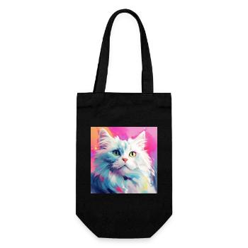 chat, motif de chat, anime, cadeau, idées cadeaux - Sac à bouteille - noir - Devant