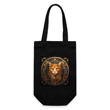 Chat, motif de chat, vintage, cadeau - Sac à bouteille - noir - Devant