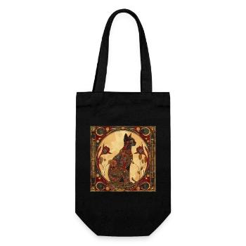 Chat, motif de chat, vintage, cadeau - Sac à bouteille - noir - Devant