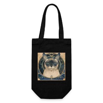 Chat, motif de chat, vintage, cadeau - Sac à bouteille - noir - Devant