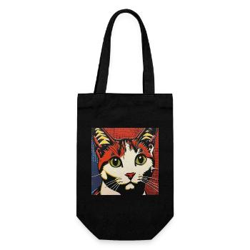 Katze, katzenmotiv, comic, geschenk, geschenkideen - Geschenkbeutel für Flaschen - Schwarz - Vorne