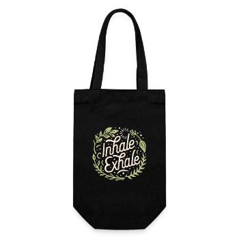 Inhale exhale - Gift Bag for Bottles - black - Front