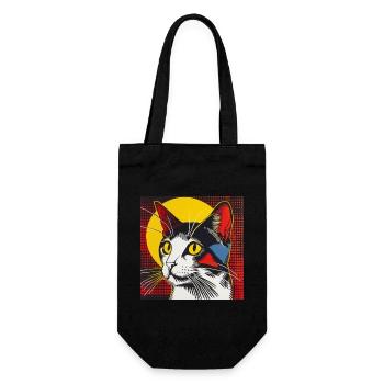 Cat, Cat Motif - Gift Bag for Bottles - black - Front