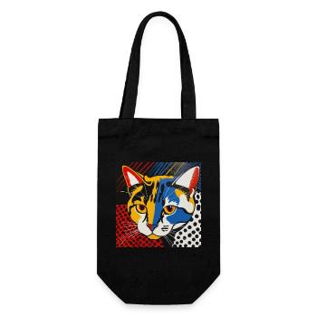 Cat, Cat Motif - Gift Bag for Bottles - black - Front