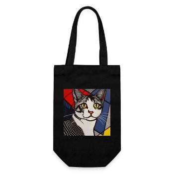 Cat, Cat Motif - Gift Bag for Bottles - black - Front