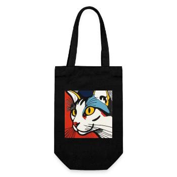 Katze, katzenmotiv - Geschenkbeutel für Flaschen - Schwarz - Vorne