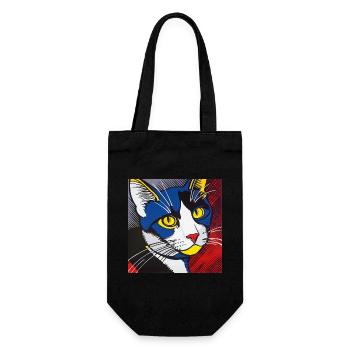 Chat, Motif De Chat - Sac à bouteille - noir - Devant