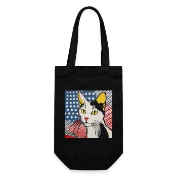 Katze, katzenmotiv - Geschenkbeutel für Flaschen - Schwarz - Vorne