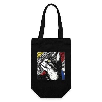 Chat, Motif De Chat - Sac à bouteille - noir - Devant