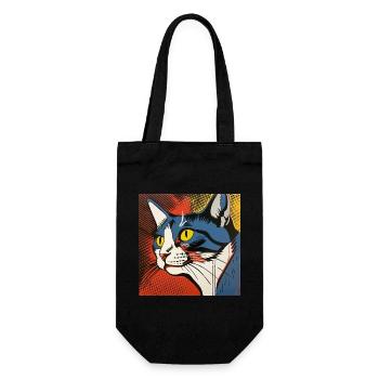 Cat, Cat Motif - Gift Bag for Bottles - black - Front