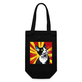Cat, Cat Motif - Gift Bag for Bottles - black - Front