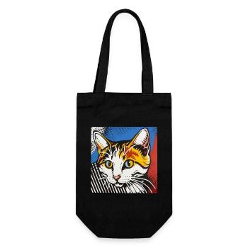 Cat, Cat Motif - Gift Bag for Bottles - black - Front