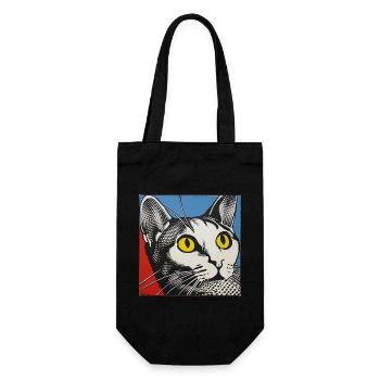 Katze, katzenmotiv - Geschenkbeutel für Flaschen - Schwarz - Vorne