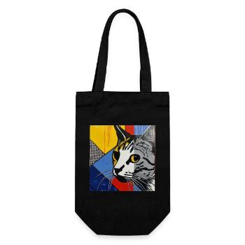 Katze, katzenmotiv - Geschenkbeutel für Flaschen - Schwarz - Vorne