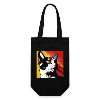 Chat, Motif De Chat - Sac à bouteille - noir - Devant