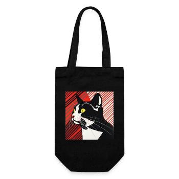 Chat, Motif De Chat - Sac à bouteille - noir - Devant