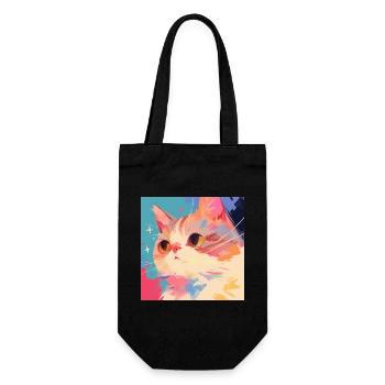Chat, Motif De Chat - Sac à bouteille - noir - Devant