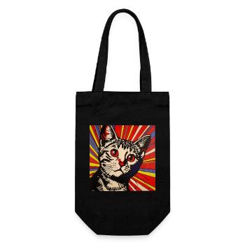 Cat, Cat Motif - Gift Bag for Bottles - black - Front