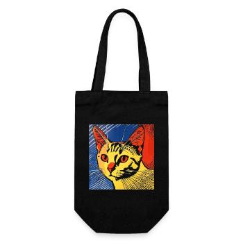 Chat, Motif De Chat - Sac à bouteille - noir - Devant