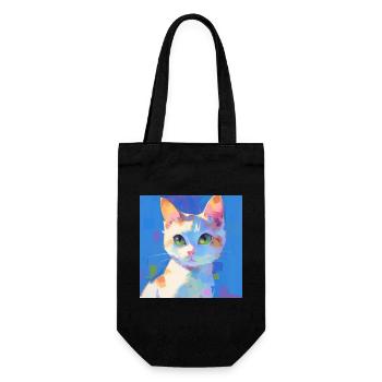 Katze, katzenmotiv - Geschenkbeutel für Flaschen - Schwarz - Vorne
