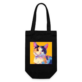 Cat, Cat Motif - Gift Bag for Bottles - black - Front