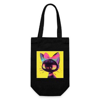 Chat, Motif De Chat - Sac à bouteille - noir - Devant