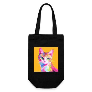Katze, katzenmotiv - Geschenkbeutel für Flaschen - Schwarz - Vorne