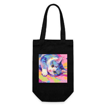 Cat, Cat Motif - Gift Bag for Bottles - black - Front