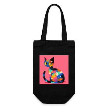 Chat, Motif De Chat - Sac à bouteille - noir - Devant