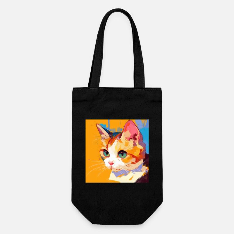 Katt, Kattmotiv - Presentpåse för flaskor - svart