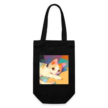 Cat, Cat Motif - Gift Bag for Bottles - black - Front