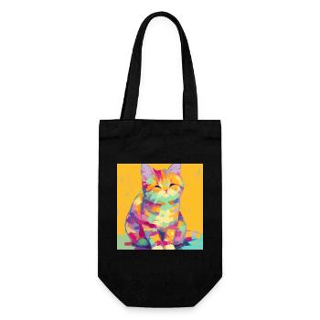 Cat, Cat Motif - Gift Bag for Bottles - black - Front