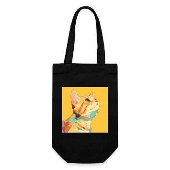 Cat, Cat Motif - Gift Bag for Bottles - black - Front