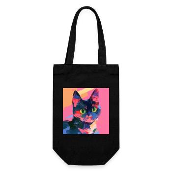 Katze, katzenmotiv - Geschenkbeutel für Flaschen - Schwarz - Vorne