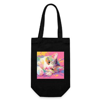 Chat, Motif De Chat - Sac à bouteille - noir - Devant