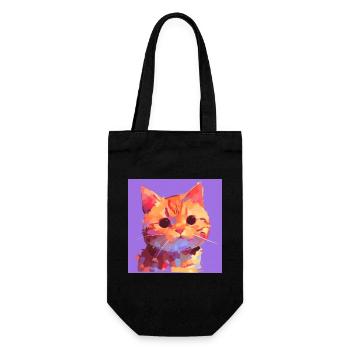 Cat, Cat Motif - Gift Bag for Bottles - black - Front
