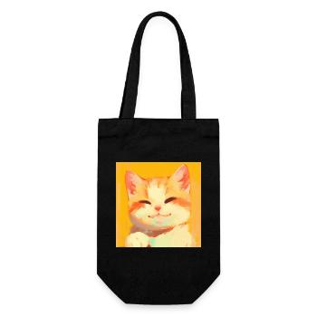 Katze, katzenmotiv - Geschenkbeutel für Flaschen - Schwarz - Vorne