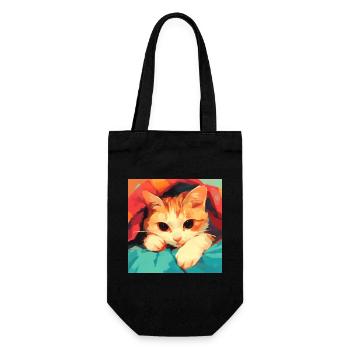 Katze, katzenmotiv - Geschenkbeutel für Flaschen - Schwarz - Vorne