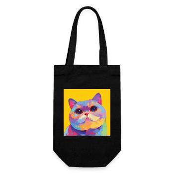 Chat, Motif De Chat - Sac à bouteille - noir - Devant
