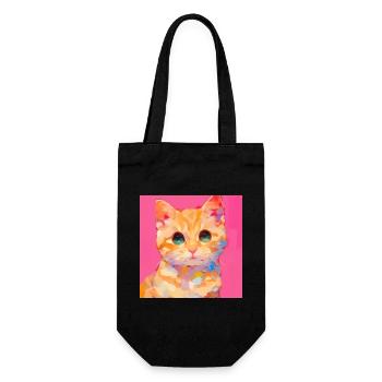Cat, Cat Motif - Gift Bag for Bottles - black - Front