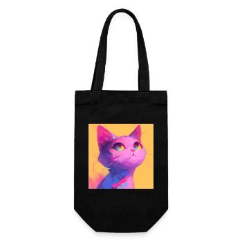 Katze, katzenmotiv - Geschenkbeutel für Flaschen - Schwarz - Vorne