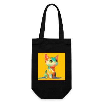 Chat, Motif De Chat - Sac à bouteille - noir - Devant