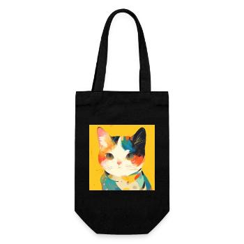 Katze, katzenmotiv - Geschenkbeutel für Flaschen - Schwarz - Vorne